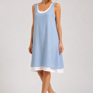 Lúa - vestido fluido sin mangas de doble capa