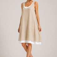 Lúa - vestido fluido sin mangas de doble capa