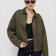 Olivia - chaqueta ante oversize
