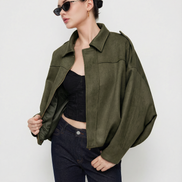 Olivia - chaqueta ante oversize