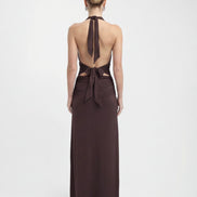 Alessandra - vestido largo halter con espalda descubierta