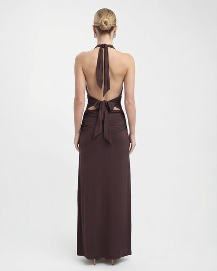 Alessandra - vestido largo halter con espalda descubierta