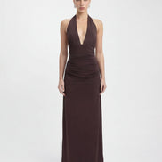Alessandra - vestido largo halter con espalda descubierta