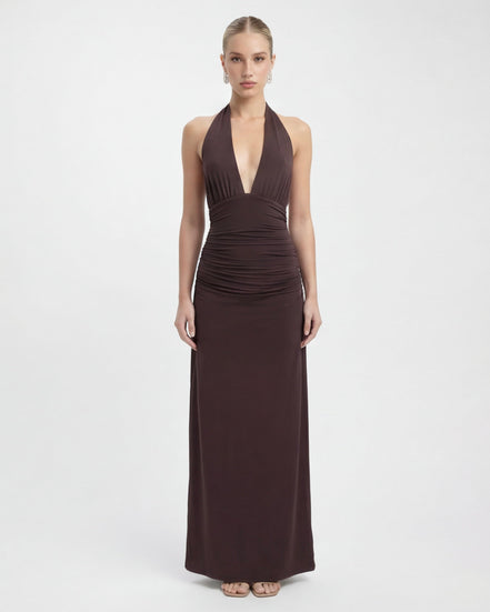 Alessandra - vestido largo halter con espalda descubierta