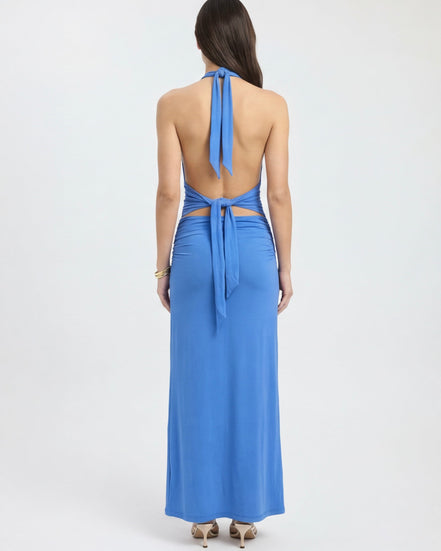 Alessandra - vestido largo halter con espalda descubierta