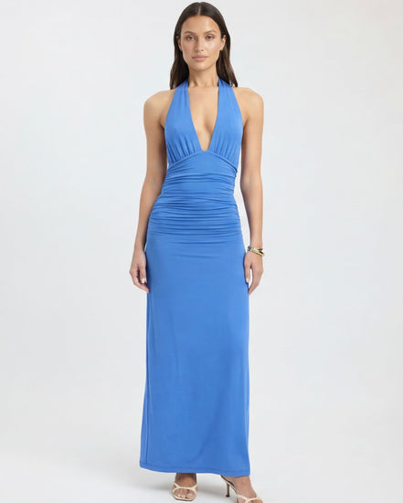 Alessandra - vestido largo halter con espalda descubierta