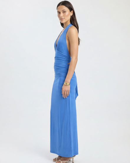 Alessandra - vestido largo halter con espalda descubierta