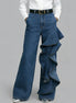 Siena - pantalón vaquero wide leg con volante asimétrico