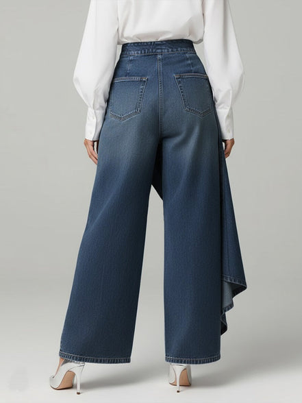 Elara - pantalón denim con volante