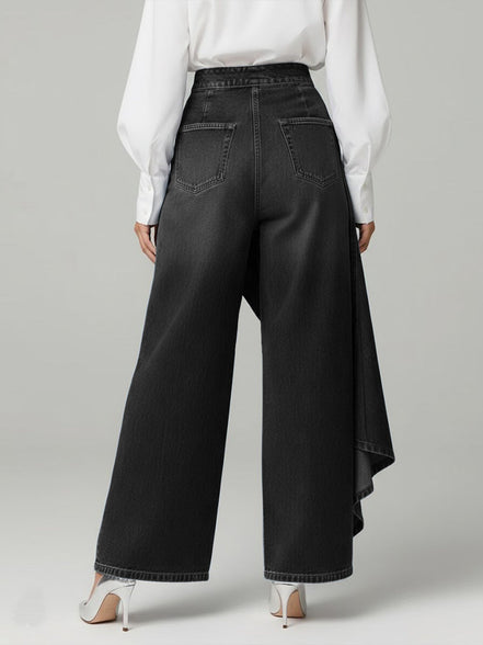 Elara - pantalón denim con volante