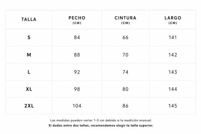 Guía de tallas