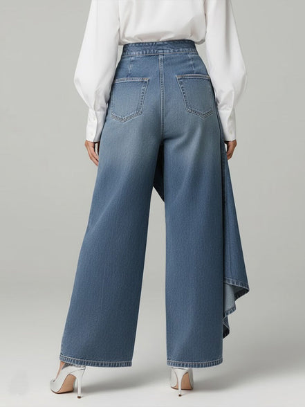 Elara - pantalón denim con volante