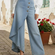 Elara - pantalón denim con volante
