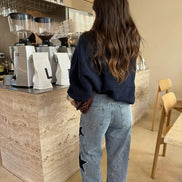 Cloe - jeans rectos con print de estrellas
