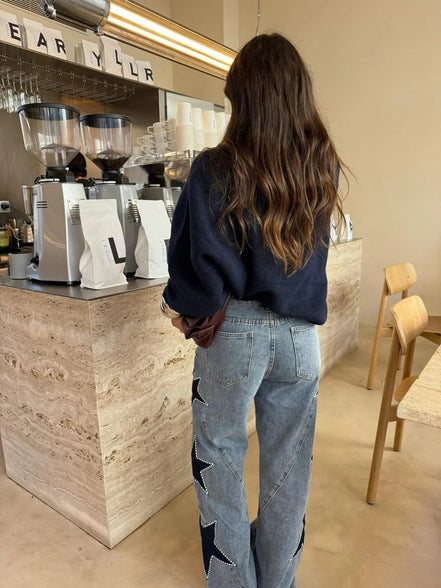 Cloe - jeans rectos con print de estrellas