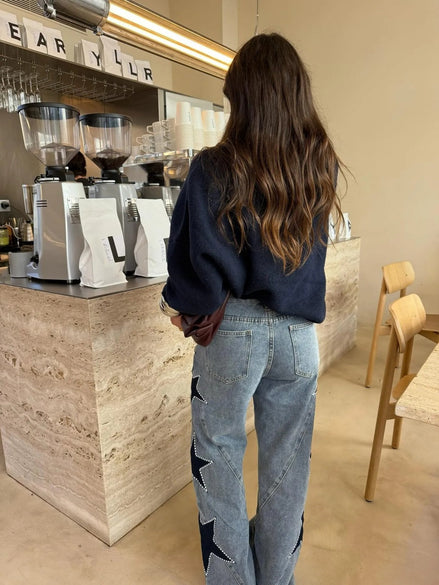 Cloe - jeans rectos con print de estrellas