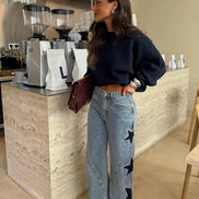 Cloe - jeans rectos con print de estrellas