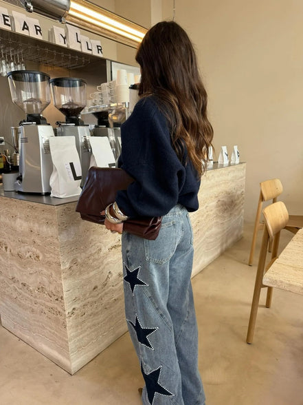 Cloe - jeans rectos con print de estrellas