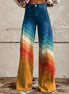 Léa - Pantalones retro con estampado en zigzag