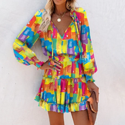 Valeria - vestido boho estampado con volantes