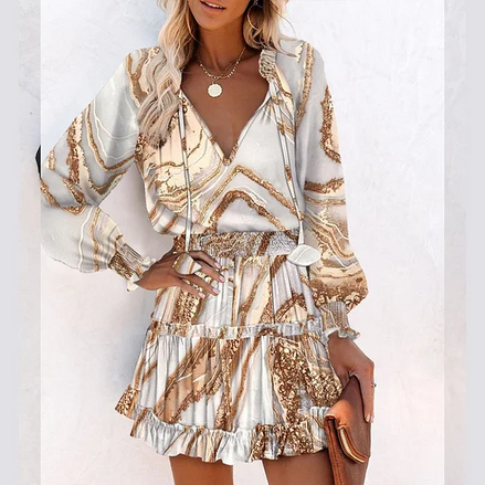 Valeria - vestido boho estampado con volantes