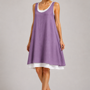 Lúa - vestido fluido sin mangas de doble capa