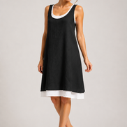 Lúa - vestido fluido sin mangas de doble capa