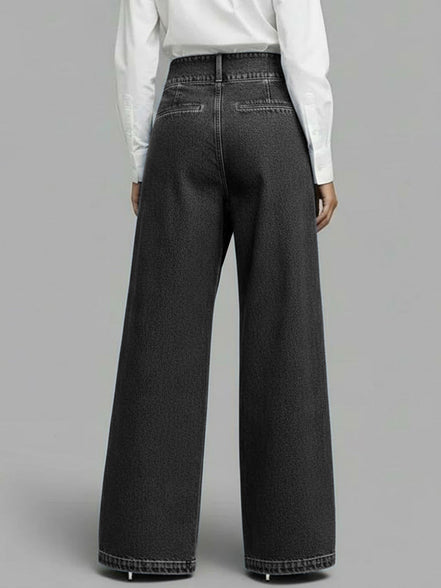 Daria - pantalón denim wide leg cruzado