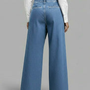 Daria - pantalón denim wide leg cruzado