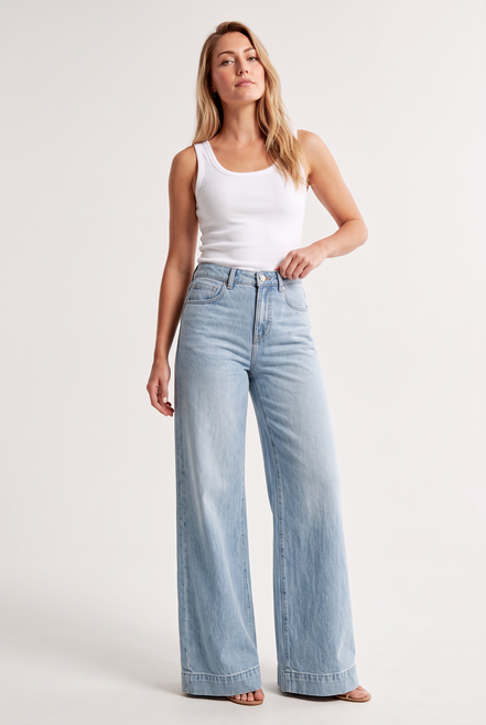 Alba - Pantalón vaquero campana tiro alto