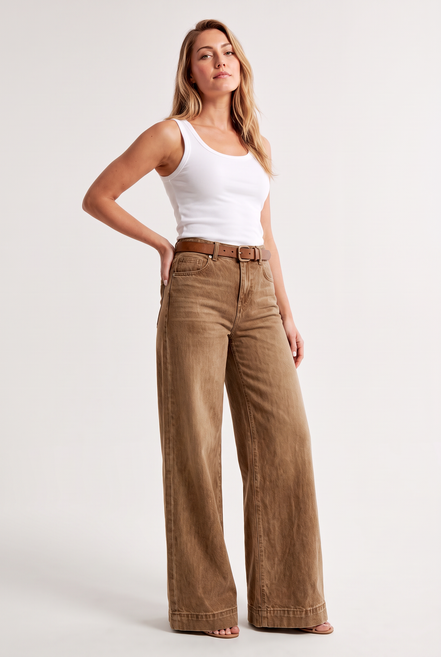 Alba - Pantalón vaquero campana tiro alto