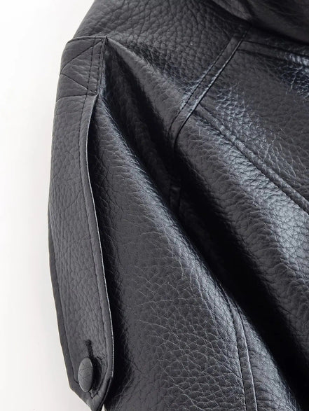 Daniela - chaqueta de cuero asimétrica