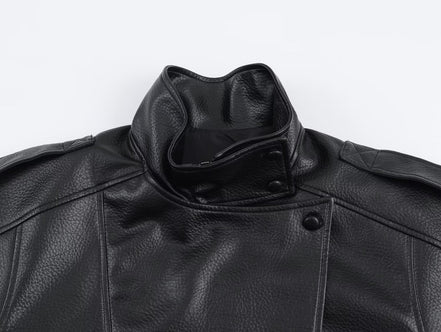 Daniela - chaqueta de cuero asimétrica