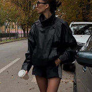 Daniela - chaqueta de cuero asimétrica