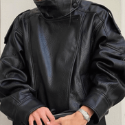 Daniela - chaqueta de cuero asimétrica