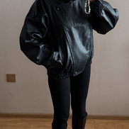 Daniela - chaqueta de cuero asimétrica