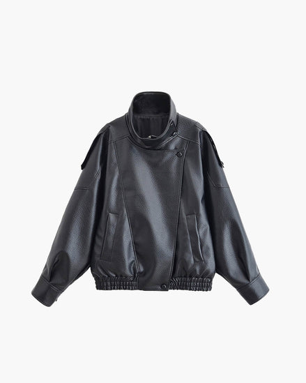 Daniela - chaqueta de cuero asimétrica