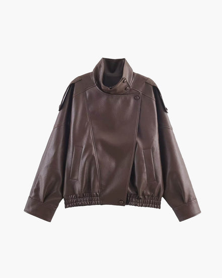 Daniela - chaqueta de cuero asimétrica