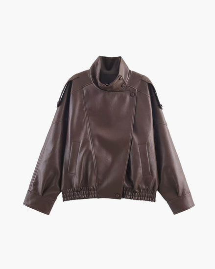 Daniela - chaqueta de cuero asimétrica