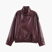Daniela - chaqueta de cuero asimétrica