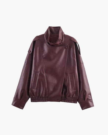 Daniela - chaqueta de cuero asimétrica