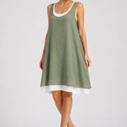 Lúa - vestido fluido sin mangas de doble capa